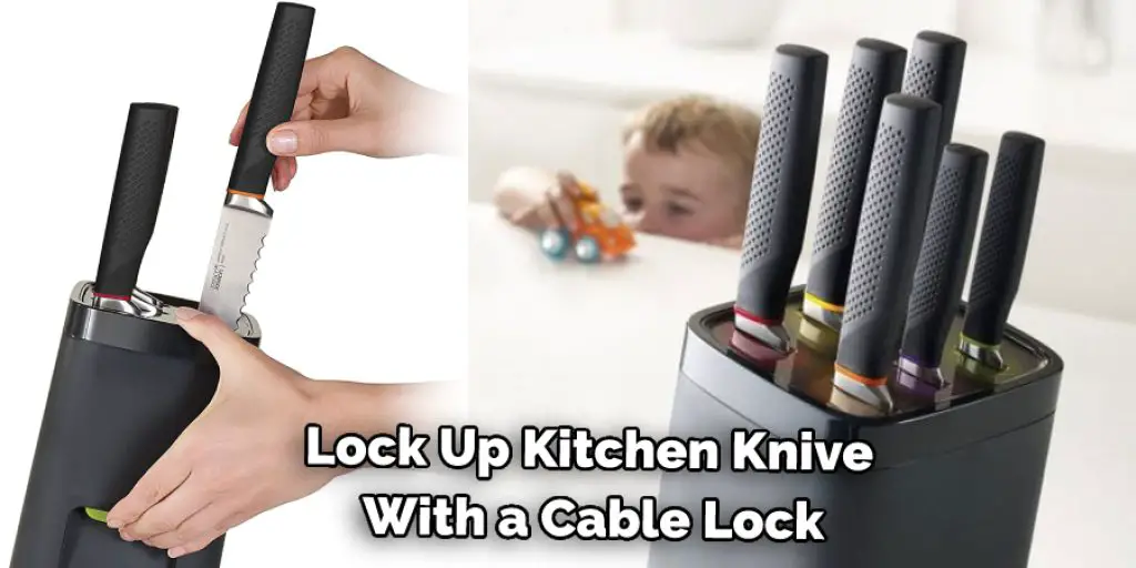 Lock Up Kitchen Knive  With a Cable Lock