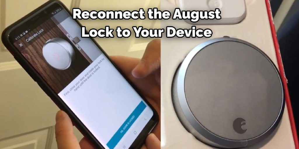 Reconnect the August Lock to Your Device