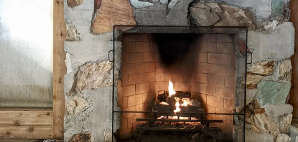How to Whitewash Rock Fireplace