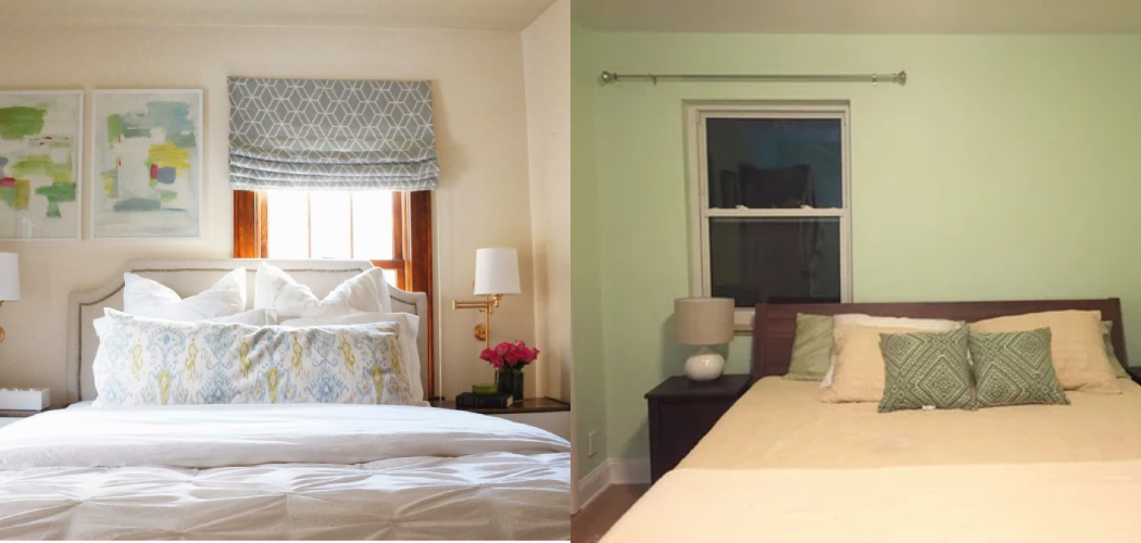 How to Hide an Off Center Window Behind Bed