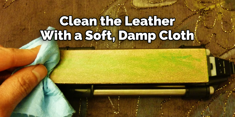 Clean the Leather 
With a Soft, Damp Cloth