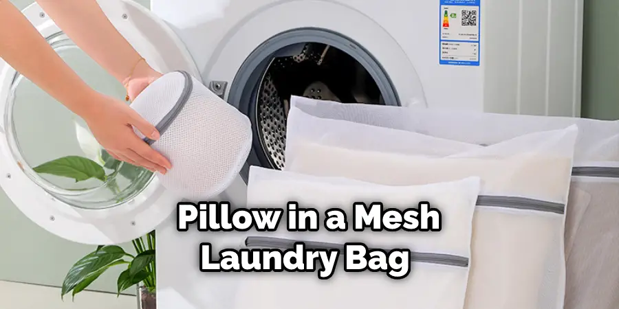 Pillow in a Mesh Laundry Bag 