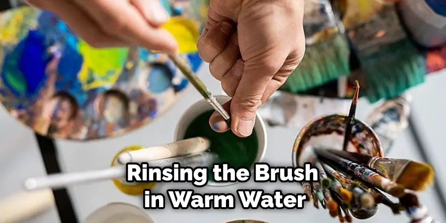 Rinsing the Brush in Warm Water