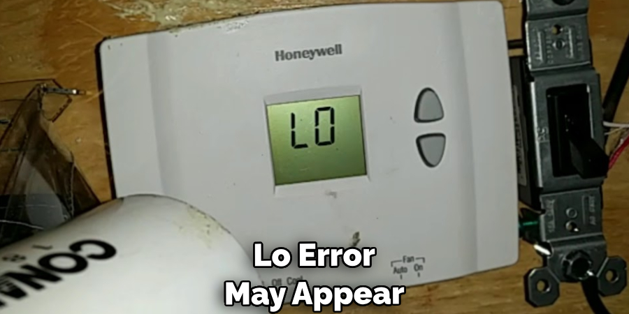 Lo error may appear