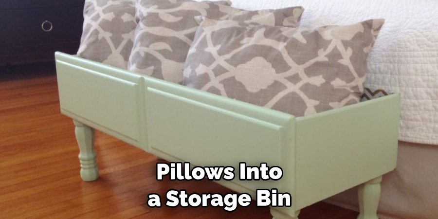 Pillows Into a Storage Bin