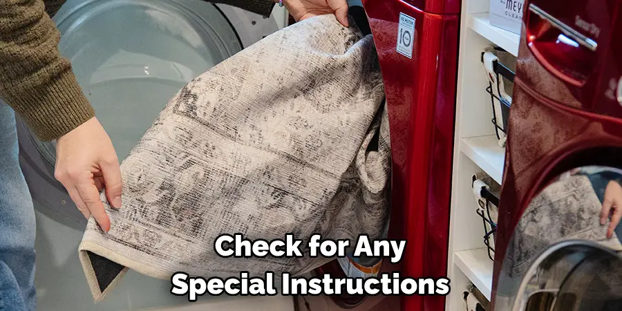 Check for Any 
Special Instructions