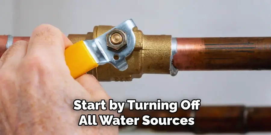 Start by Turning Off
All Water Sources