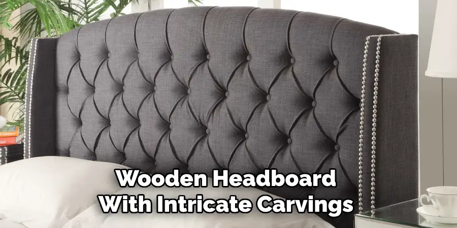 Wooden Headboard With Intricate Carvings