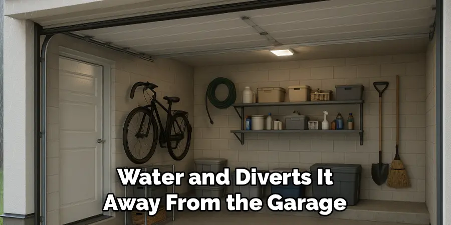 Water and Diverts It 
Away From the Garage 