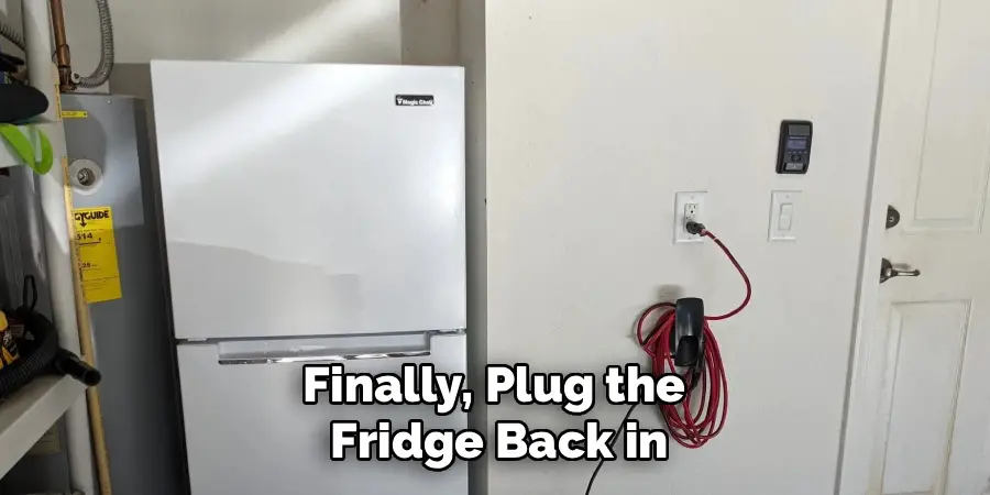 Finally, Plug the
Fridge Back in