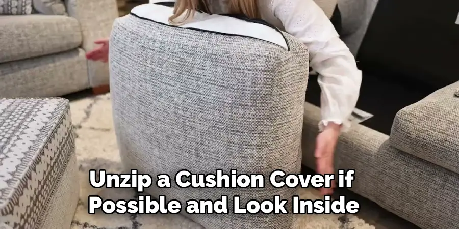 Unzip a Cushion Cover if
Possible and Look Inside
